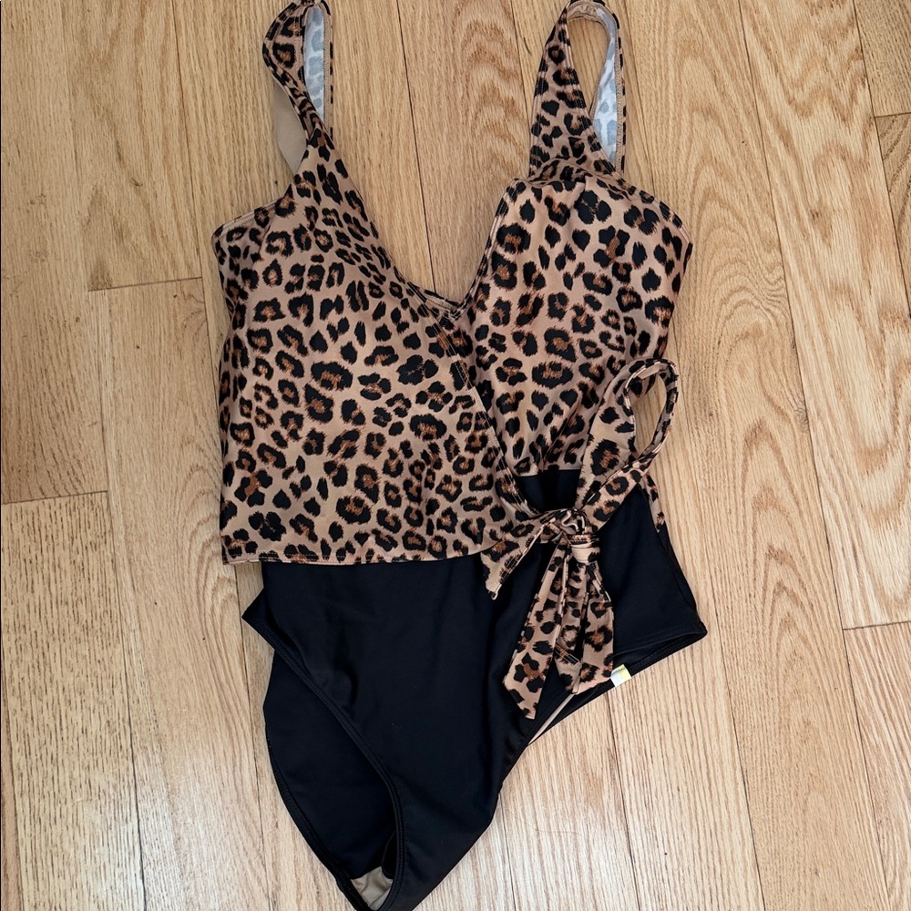 Summersalt Leopard Print and Black One Piece Swimsuit